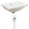 American Imaginations White Undermount Rectangular Bathroom Sink with Overflow Drain Included - 20.75-in W x 14.35-in L