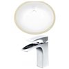 American Imaginations Undermount White Oval Bathroom Sink with Faucet and Overflow Drain - 16.25-in L x 19.5-in W