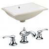 American Imaginations 13.5-in L x 18.25-in W Undermount Rectangular Bathroom Sink with Faucet and Overflow Drain - White Enamel