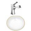 American Imaginations Undermount Oval 15.25-in L x 18.25-in W Bathroom Sink with Faucet and Overflow Drain - White Enamel Glaze