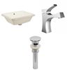 American Imaginations Biscuit Ceramic Undermount Rectangular Bathroom Sink with Chrome Faucet and Drain (13.5-in x 18.25-in)
