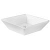 American Imaginations White Ceramic Vessel Square Bathroom Sink (15.75-in x 15.75-in)