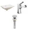 American Imaginations White Ceramic Undermount Rectangular Bathroom Sink with Chrome Faucet and Drain (14.35-in x 20.75-in)