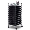 Costway Black 10-Drawer Rolling Storage Utility Cart