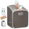 Costway Grey Portable 2-L Steam Sauna Tent with Chair