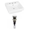 American Imaginations White Ceramic 20.5-in Rectangular Vessel Sink Set (White Hardware)