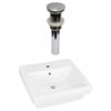 American Imaginations 20.5-in White Ceramic Rectangular Vessel Sink Set with Chrome Hardware