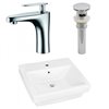American Imaginations 20.5-in White Ceramic Vessel Rectangular Bathroom Sink Kit