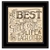Trendy Decor 4 U Square 15-in x 15-in Each Other Printed Wall Art with Black Frame