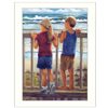 Trendy Decor 4 U Rectangle 14-in x 10-in Looking Over the Rail Printed Wall Art with White Frame