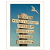 Trendy Decor 4 U Rectangle 20-in x 26-in Beach Directional Printed Wall Art with White Frame