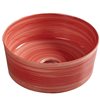 American Imaginations Red Swirl Ceramic Vessel Round Bathroom Sink (14.09-in x 14.09-in)