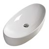 American Imaginations Oval White Ceramic Vessel Bathroom Sink (15.4-in x 31-in)