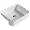 American Imaginations White Ceramic Rectangular Vessel Bathroom Sink - Overflow Drain Included (13.4-in x 23.6-in)