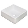 American Imaginations White Ceramic Vessel Square Bathroom Sink (15.2-in x 15.2-in)