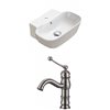 American Imaginations White Ceramic Wall-Mounted Rectangular Bathroom Sink with Brushed-Nickel Faucet (12.2-in x 16.34-in)