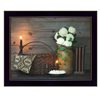 Trendy Decor 4 U 18-in x 14-in White Flowers Printed Wall Art with Black Frame