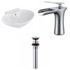 American Imaginations Ceramic Wall Mount White Oval Bathroom Sink with Overflow Drain and Faucet (17.25-in x 22.75-in)