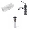 American Imaginations Rectangular Wall Mount White/Enamel Glaze Ceramic Bathroom Sink with Faucet and Drain (8.75-in x 17.75-in)
