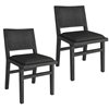 !nspire Mid-Century Modern Charcoal Grey Linen Side Chair - Set of 2
