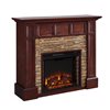 Southern Enterprises Brinelise 48-in Whiskey-Maple Electric Fireplace with Media Storage