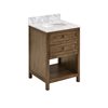Southern Enterprises Swela 24-in Weathered Brown Single Sink Bathroom Vanity with White and Grey Carrera Marble Top