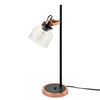 Southern Enterprises Donmar 24-in Black/Copper LED In-Line Downbridge Table Lamp with Glass Shade