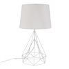 Southern Enterprises Jayben 25.25-in White LED In-Line Standard Table Lamp with Fabric Shade