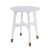 Southern Enterprises Laden White/Antique Brass Wood Round End Table