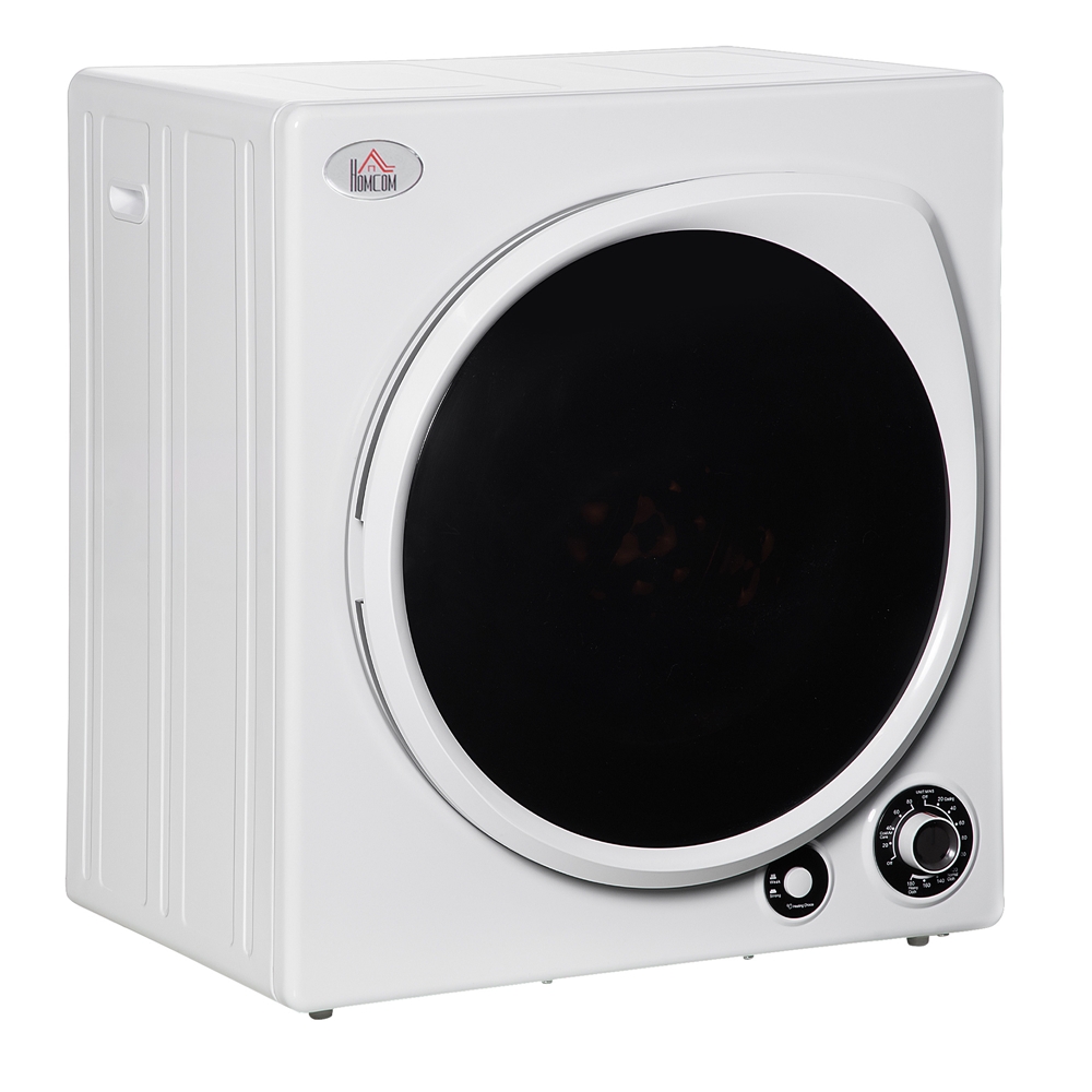 Image of HomCom 1350 W Side Swing Portable Vented White Electric Dryer with 5 Drying Modes