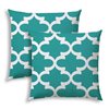 Joita Home Flannigan Turquoise Square 20-in x 20-in Pillow Sewn Closure - Set of 2