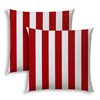 Joita Home Cabana Red Square 20-in x 20-in Pillow Sewn Closure - Set of 2