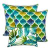 Joita Home 18-in W x 18-in L Square Indoor/Outdoor Blue Water Ferns Pillows and Lumbar Pillow - Set of 3