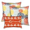 Joita Home 18-in W x 18-in L Square Indoor/Outdoor Orange Sea Shells Pillows and Lumbar Pillow - Set of 3