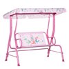 Outsunny Pink Metal Kids Swing Chair