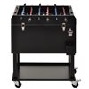 Outsunny 65 L Black Rolling Cooler Cart with Foosball Tabletop