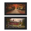 Trendy Decor 4 U 42-in x 12-in October Lane Vignette Printed Wall Art with Black Frame - 2-Piece
