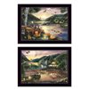 Trendy Decor 4 U Rectangle 18-in x 14-in Lakefront Camping Vignette Printed Wall Art with Black Frame - 2-Piece