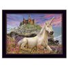 Trendy Decor 4 U Rectangle 18-in x 14-in Royal Unicorn Printed Wall Art with Black Frame - 1-Piece