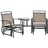 Outsunny Metal Frame Rocking Chair with Coffee Table - 3-Piece
