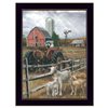 Trendy Decor 4 U The Old Tractor 18-in H x 14-in W Country Wood Print with Black Frame