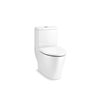 KOHLER Reach Curv Watersense Labelled Dual Compact Elongated Standard Height 1-Piece White Toilet with 12-in Rough-In