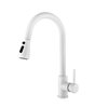 Clihome 15.73-in White Kitchen Faucet with Pull Out Sprayer