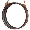 Vintiquewise 16-in Round Brown Framed Wall Mirror and Rope
