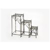 ORE International Black/Gold Outdoor Square Steel Plant Stand - Set of 3
