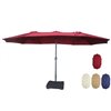 CASAINC 15-ft Burgundy Market Patio Umbrella No-tilt Base Included