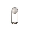 ORE International Neilsen 19.25-in Silver Table Lamp with Glass Shade, Charging Station and USB Port