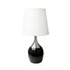 ORE International 24.5-in Black and White 3-Way Table Lamp with Fabric Shade
