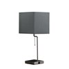 ORE International Aston 21.5-in Grey Pull-Chain Table Lamp with Fabric Shade