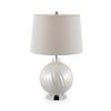 ORE International Akoya 25.5-in White Rotary Socket Table Lamp with Fabric Shade